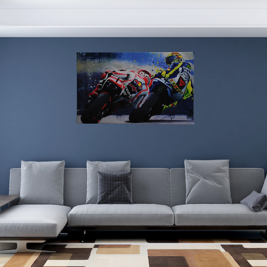 Marc Marquez and Valentino Rossi Racing