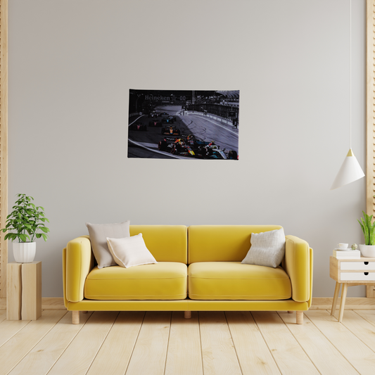 Formula One Sao Paulo Grand Prix First Corner Max Verstappen and Lewis Hamilton